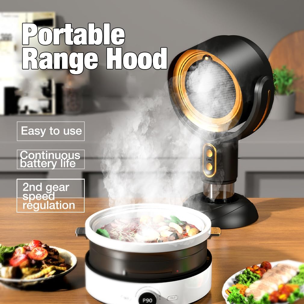 Compact Rechargeable Kitchen Air Purifier for Smoke & Odors