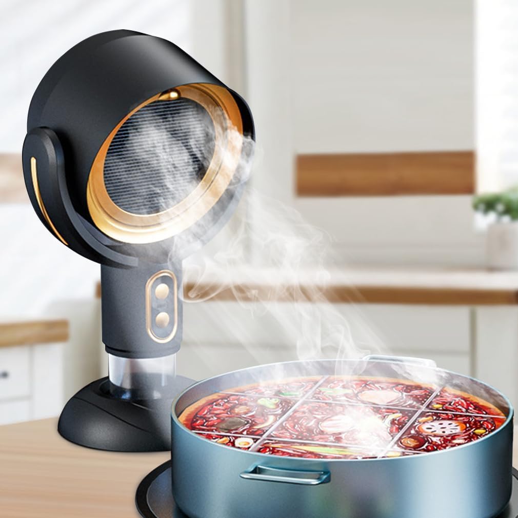 Compact Rechargeable Kitchen Air Purifier for Smoke & Odors