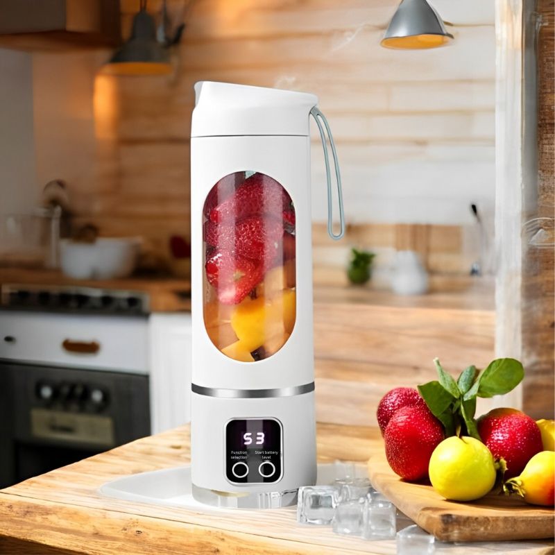 Compact Rechargeable Blender with 10 Stainless Steel Blades