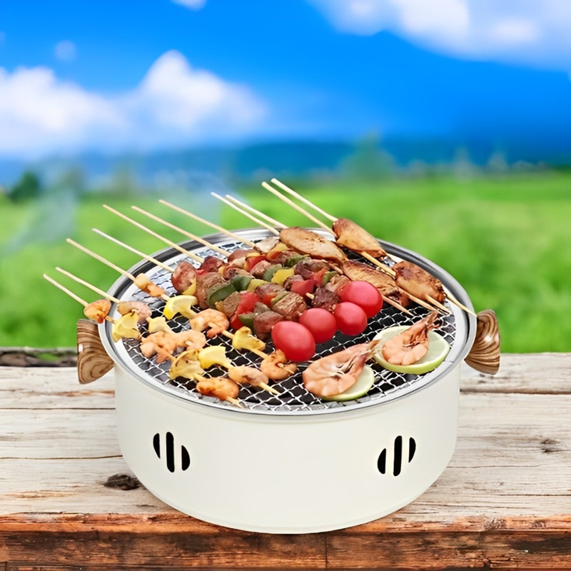 Compact Stainless Steel Outdoor Charcoal Grill for Easy Cooking