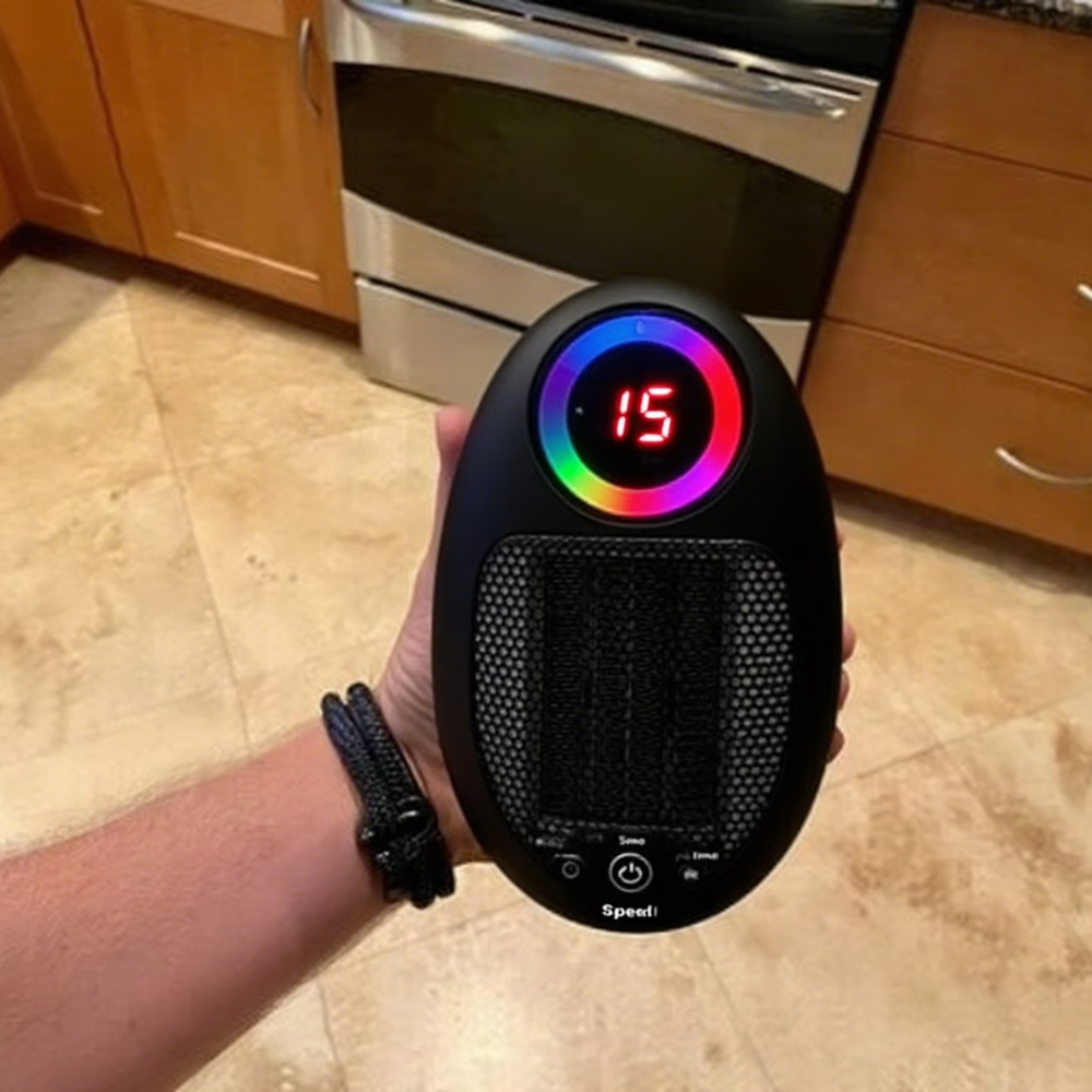 Compact Ceramic Convection Heater with Adjustable Thermostat