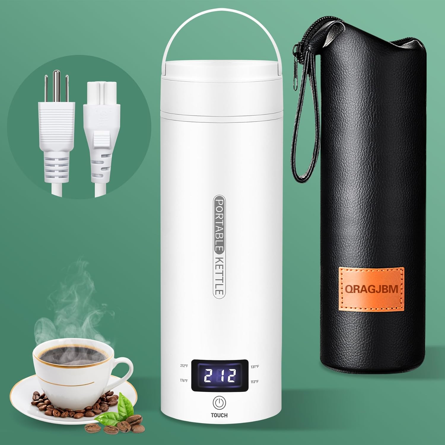 TravelMate Compact Electric Kettle 450ml – Stainless Steel Drink Warmer
