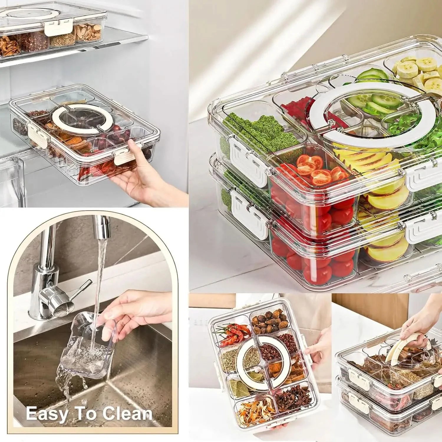 Multi-Compartment Serving Platter for Snacks and Fruits