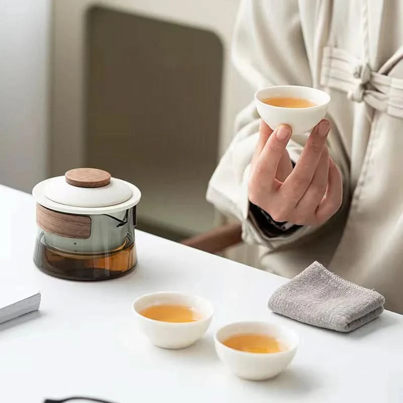 Travel-Friendly Tea Set with Teapot and Cups for Any Occasion