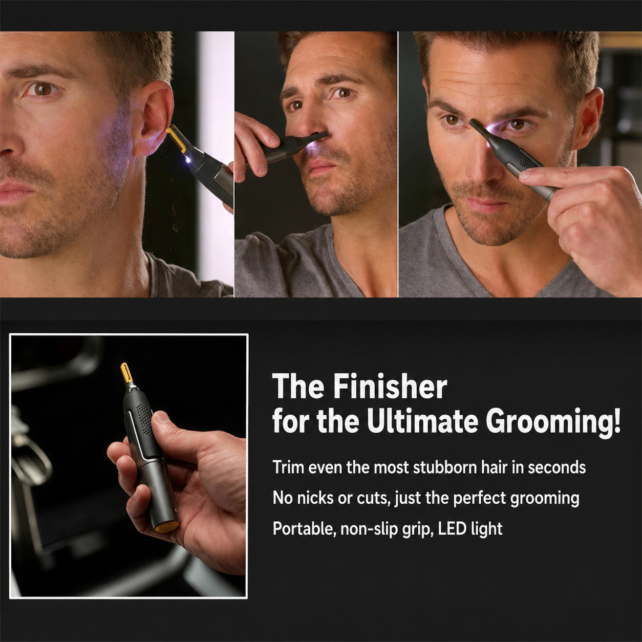 Precision Trimmer with LED Light & Titanium Coated Stainless Steel Blade