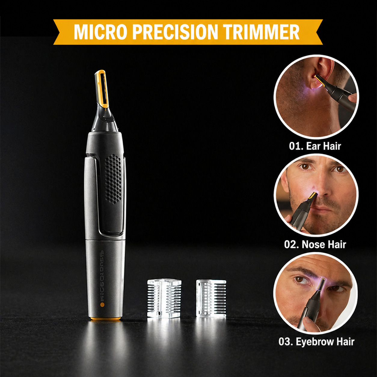 Precision Trimmer with LED Light & Titanium Coated Stainless Steel Blade