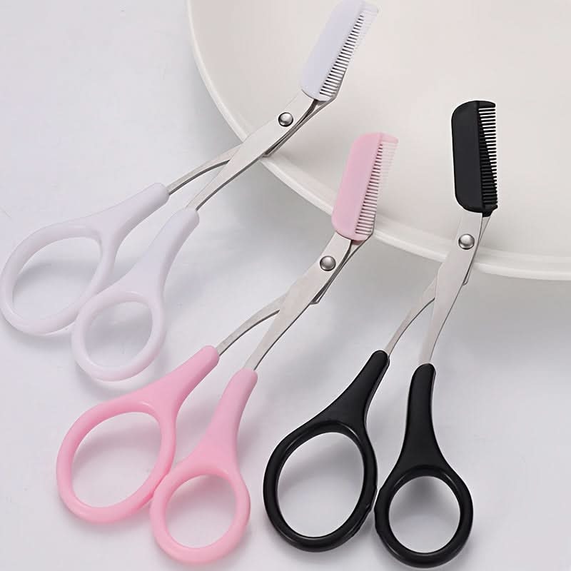 Stainless Steel Grooming Tool - Mini Comb and Precision Eyebrow Scissors