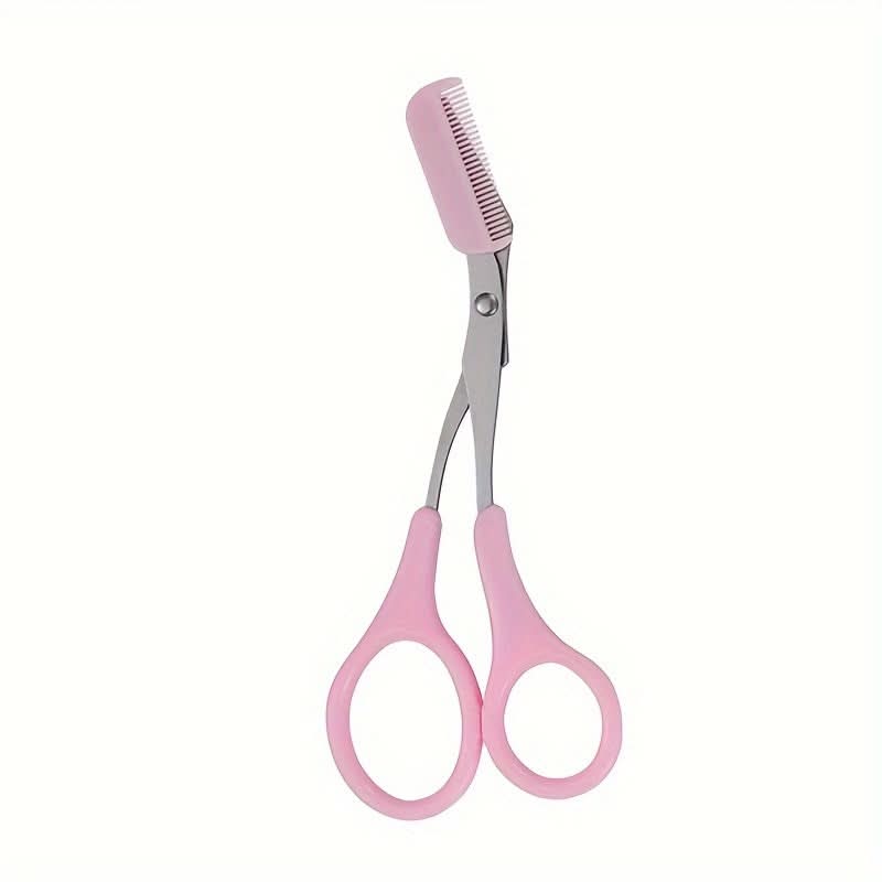 Stainless Steel Grooming Tool - Mini Comb and Precision Eyebrow Scissors