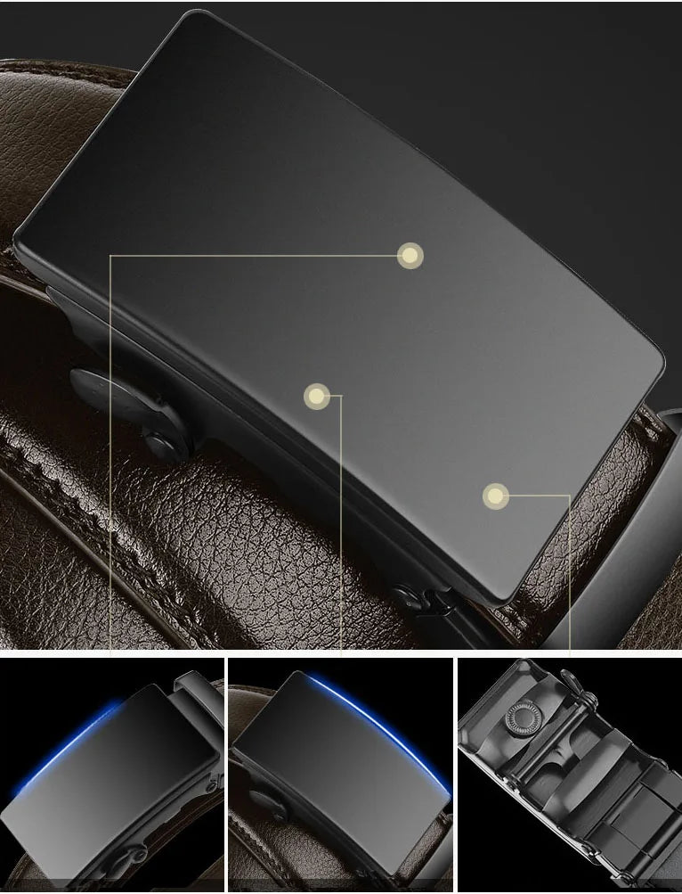 Luxury Adjustable Leather Belt for the Modern Gentleman