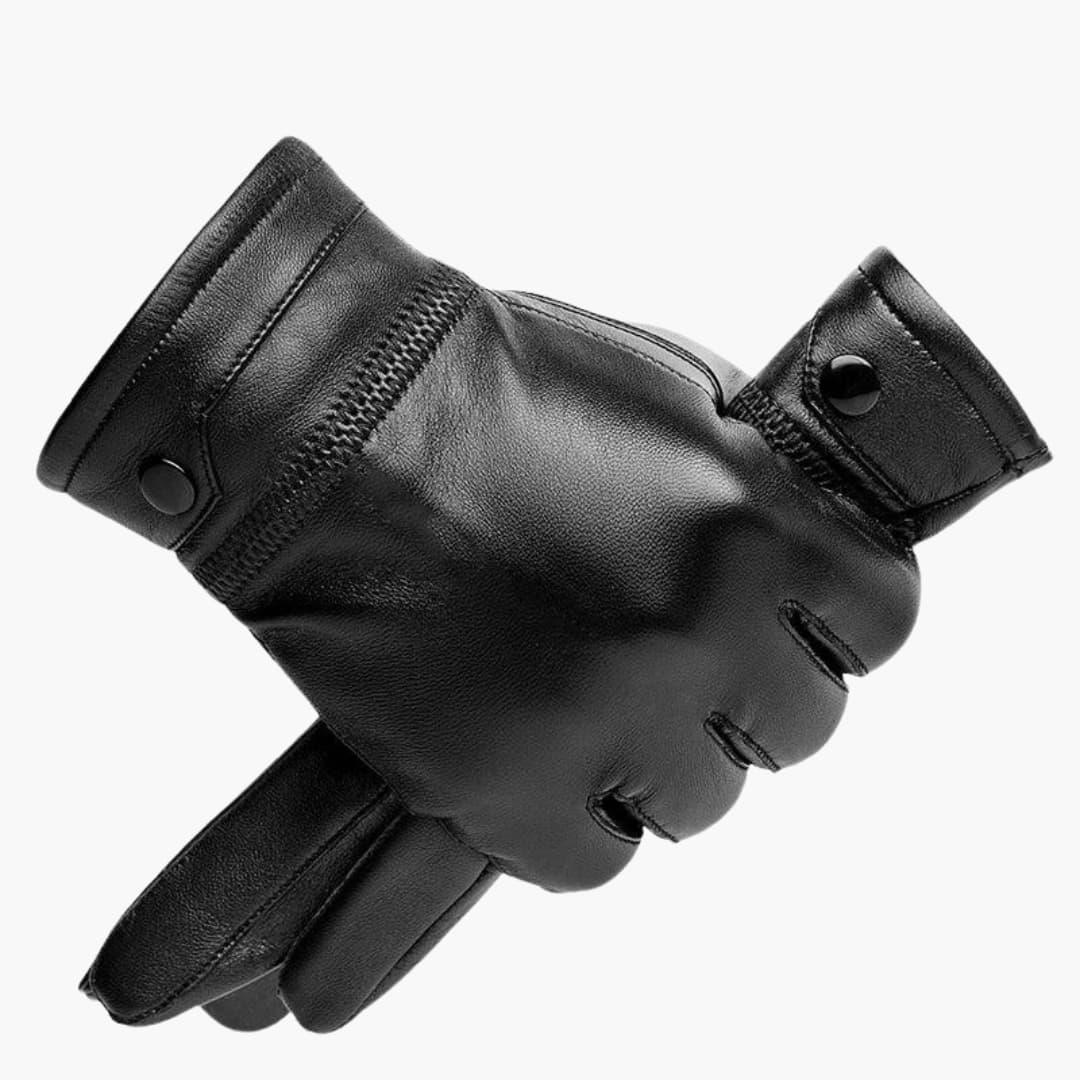 LuxeGuard - Stylish Leather Gloves with Cozy Lining for Cold Days