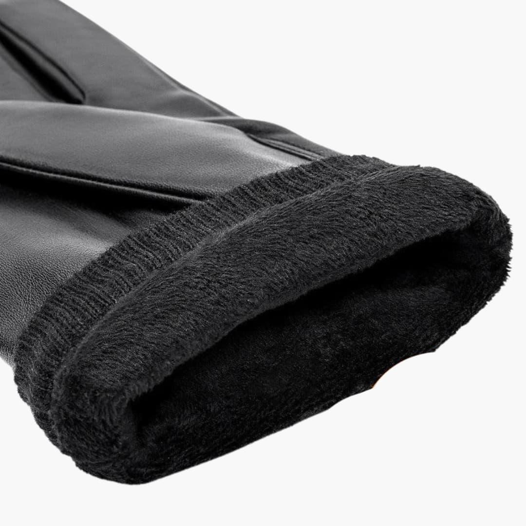 LuxeGuard - Stylish Leather Gloves with Cozy Lining for Cold Days