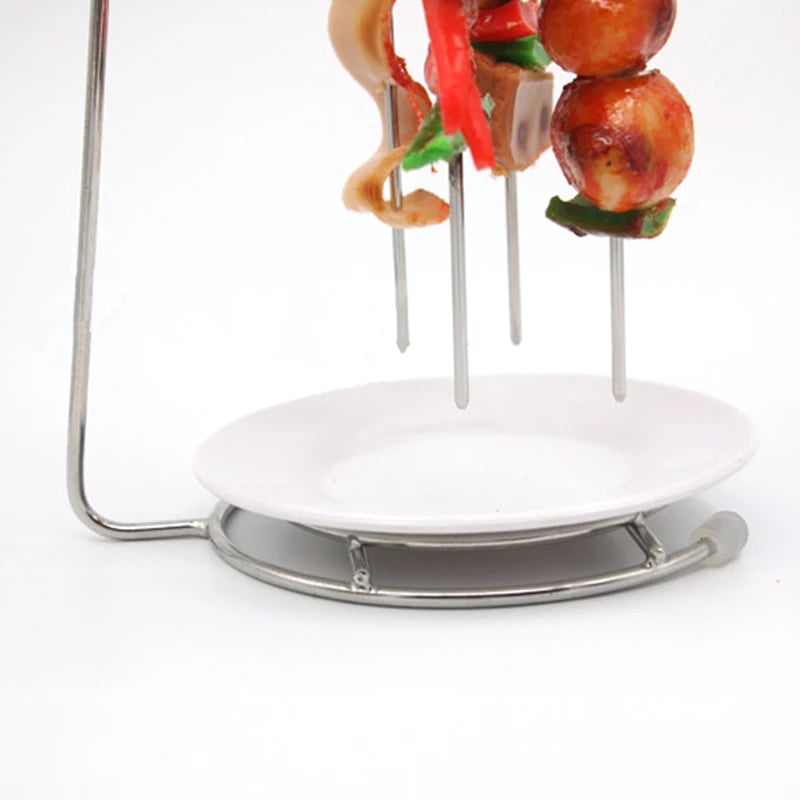 SizzlePro - Deluxe Stainless Steel BBQ Skewer Set with Custom Grill Rack