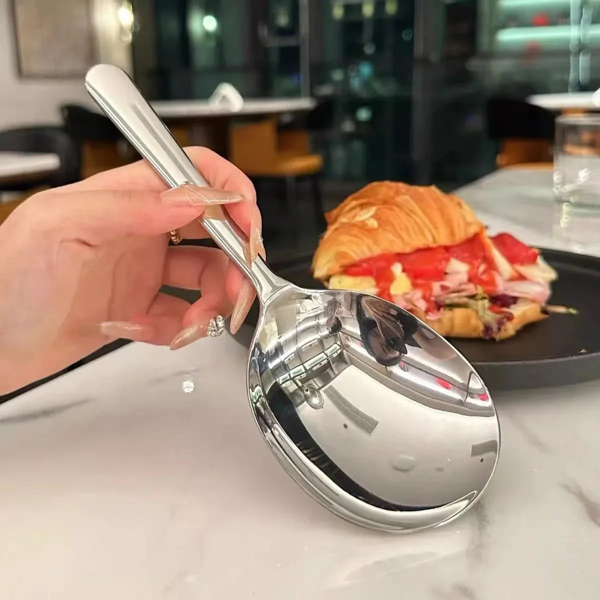 Stainless Steel Strainer Spoon for Serving