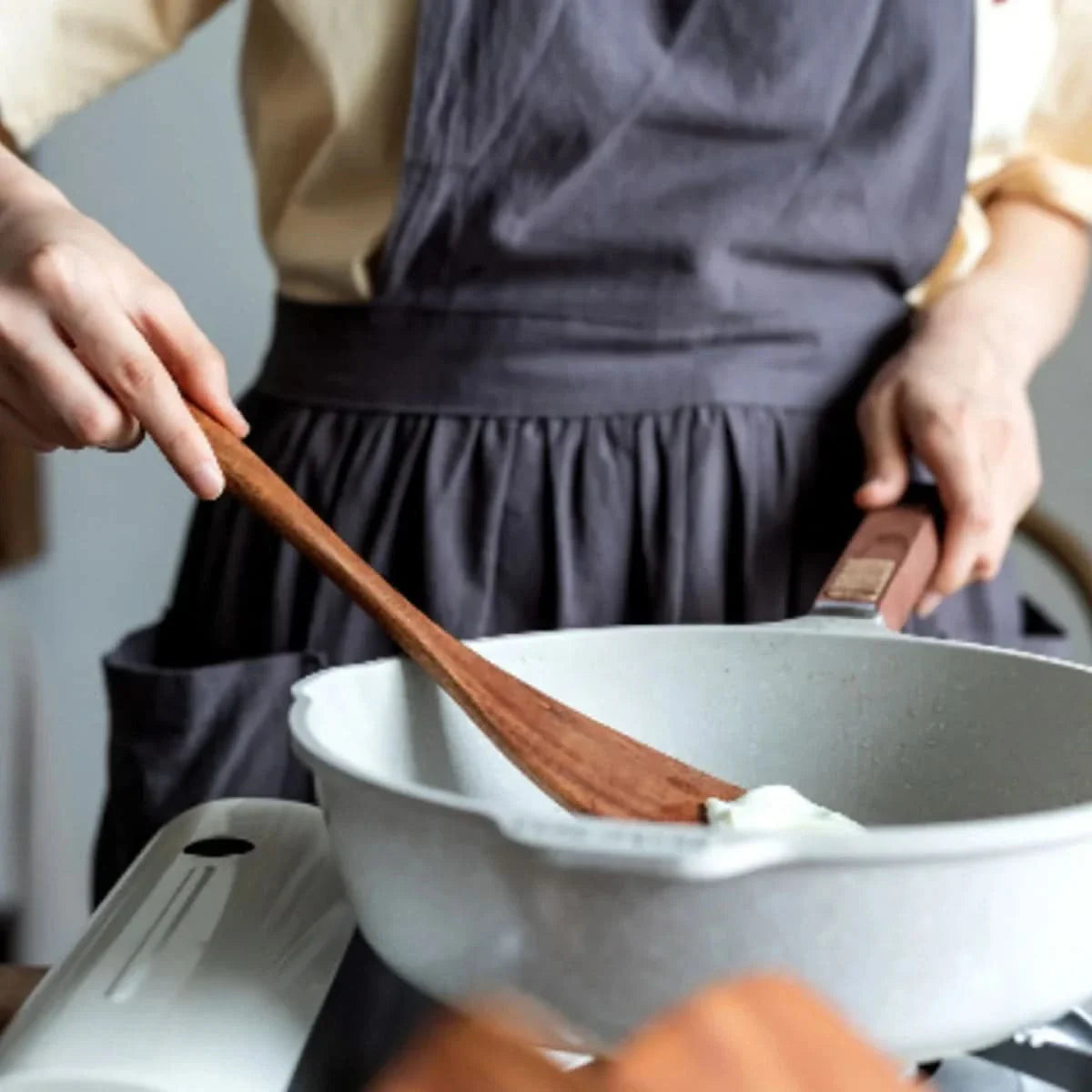 Elegant Wooden Kitchen Utensil Set with Stand