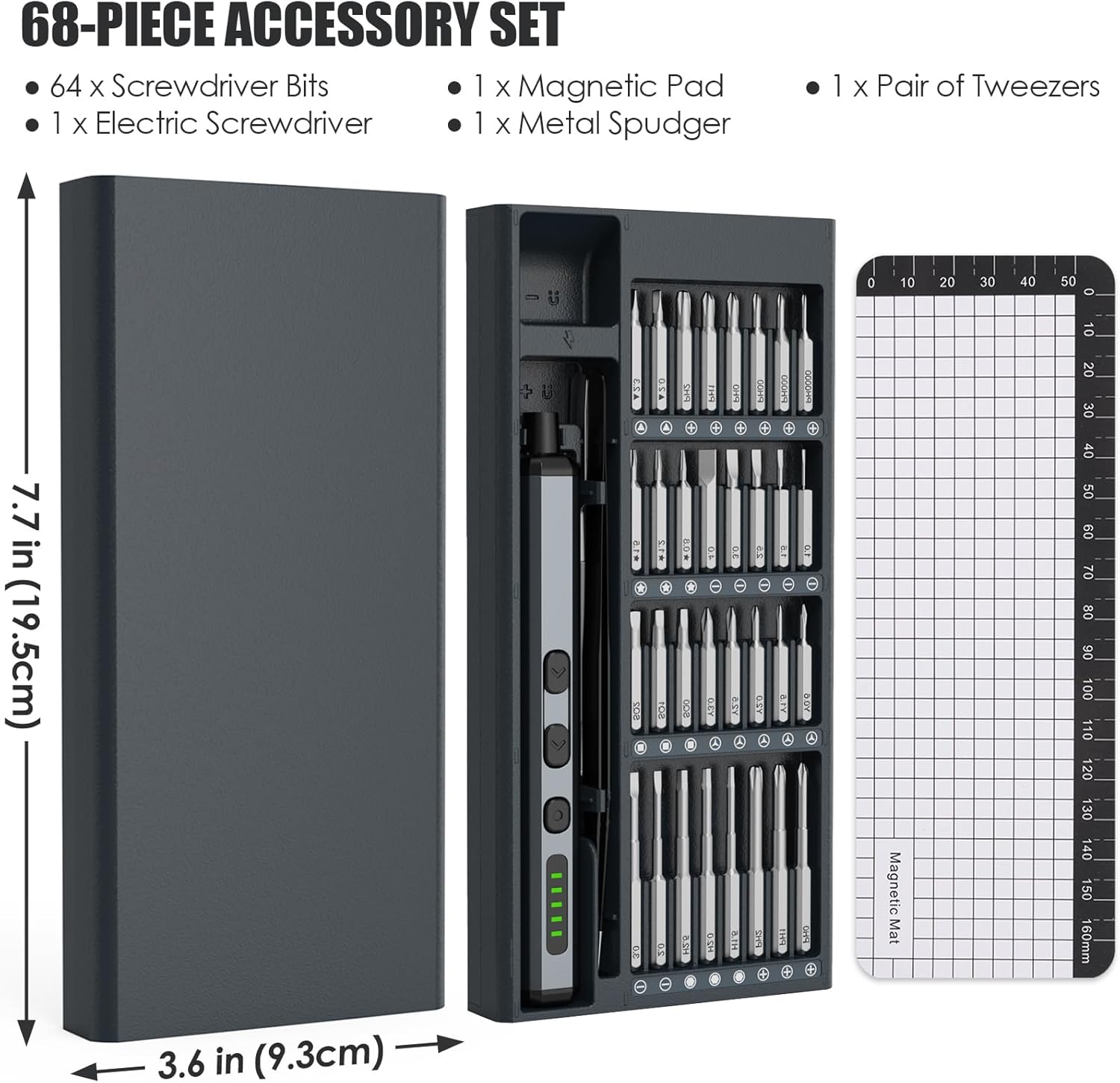 PrecisionTech 68-in-1 Electric Screwdriver Toolkit for Electronics