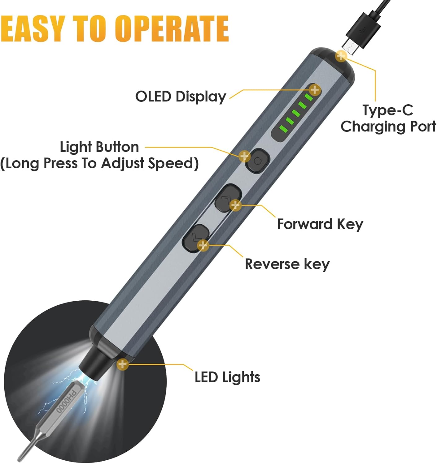 PrecisionTech 68-in-1 Electric Screwdriver Toolkit for Electronics