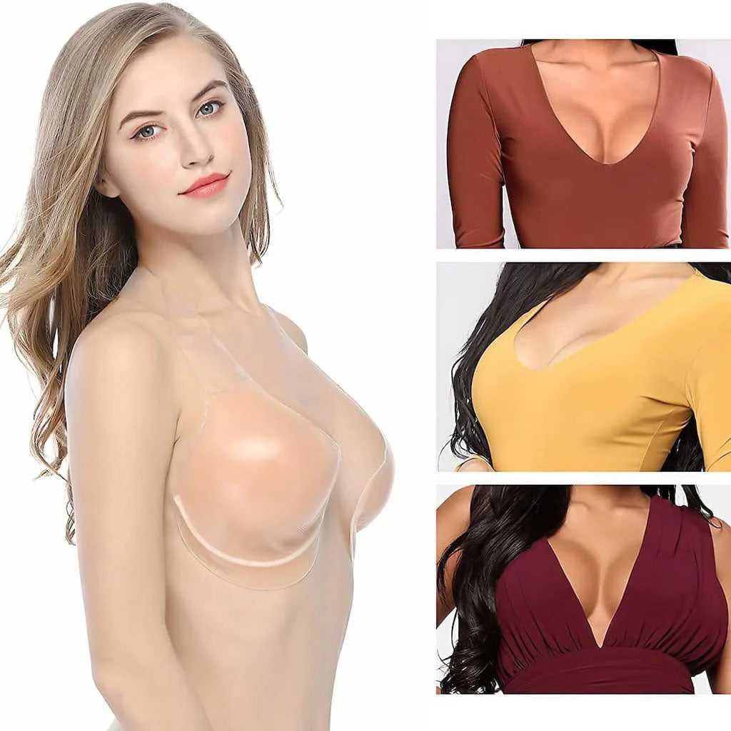 Strapless Adhesive Bra with Push-Up Pads | Invisible Lift Effect