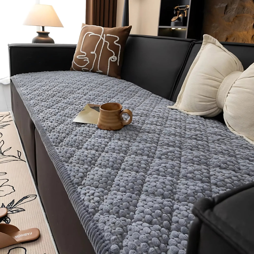 Stylish Quilted Sofa Protector in Durable Microfiber