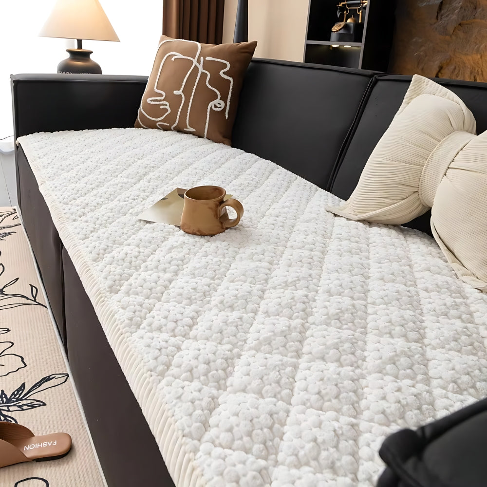 Stylish Quilted Sofa Protector in Durable Microfiber
