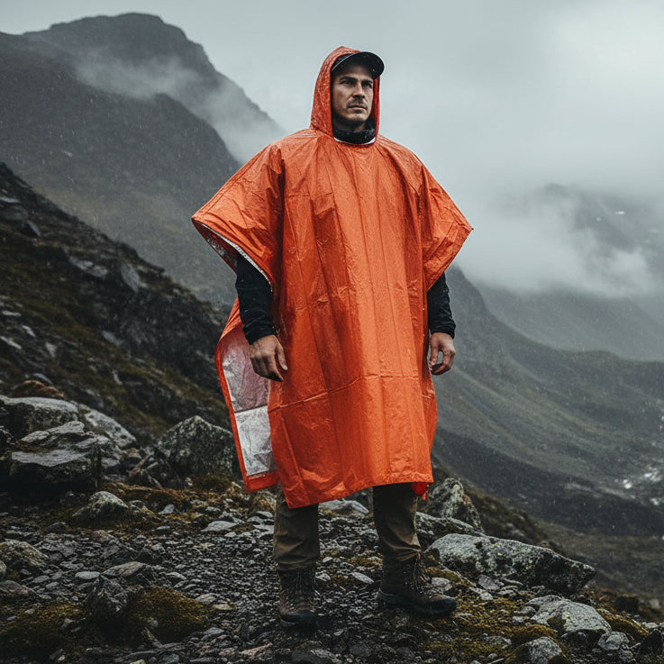 Eco-Friendly Waterproof Poncho with Hood for Outdoor Adventures