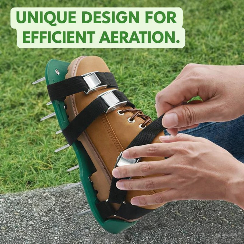 Lawn Aerator Shoes | Aerate Grass While Walking | Spike Strap System