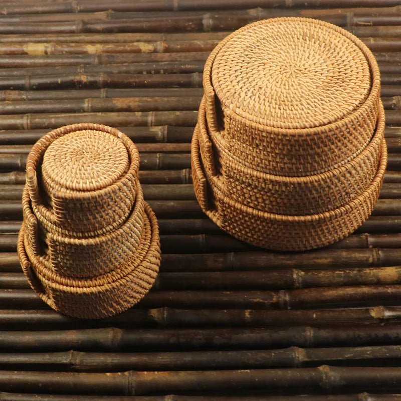 Elegant Rattan Drink Coasters for Heat Protection