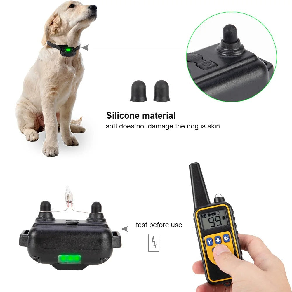 Waterproof Rechargeable Dog Training Collar with Remote Control