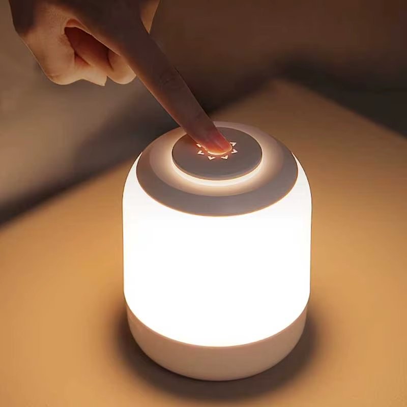 Touch-Controlled LED Table Lamp with Rechargeable Battery