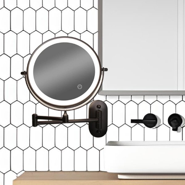 LuxeGlow Rechargeable LED Vanity Mirror with Adjustable Lighting