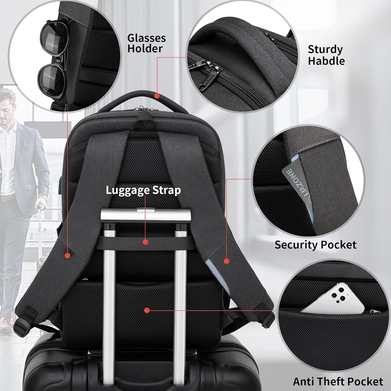 Waterproof Travel Laptop Backpack | Anti-Theft Design | PackSmart