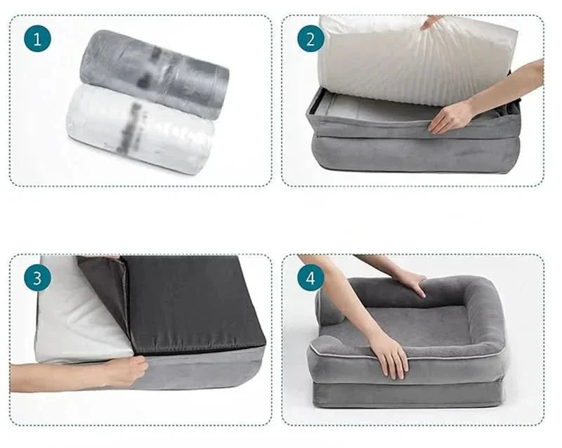Luxury Canine Comfort Bed with Washable Velvet Cover