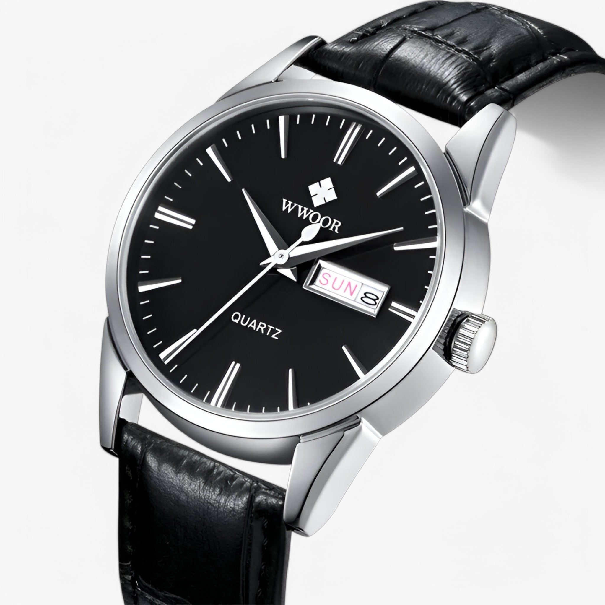 Elegance Defined: Premium Leather Quartz Wristwatch for Men