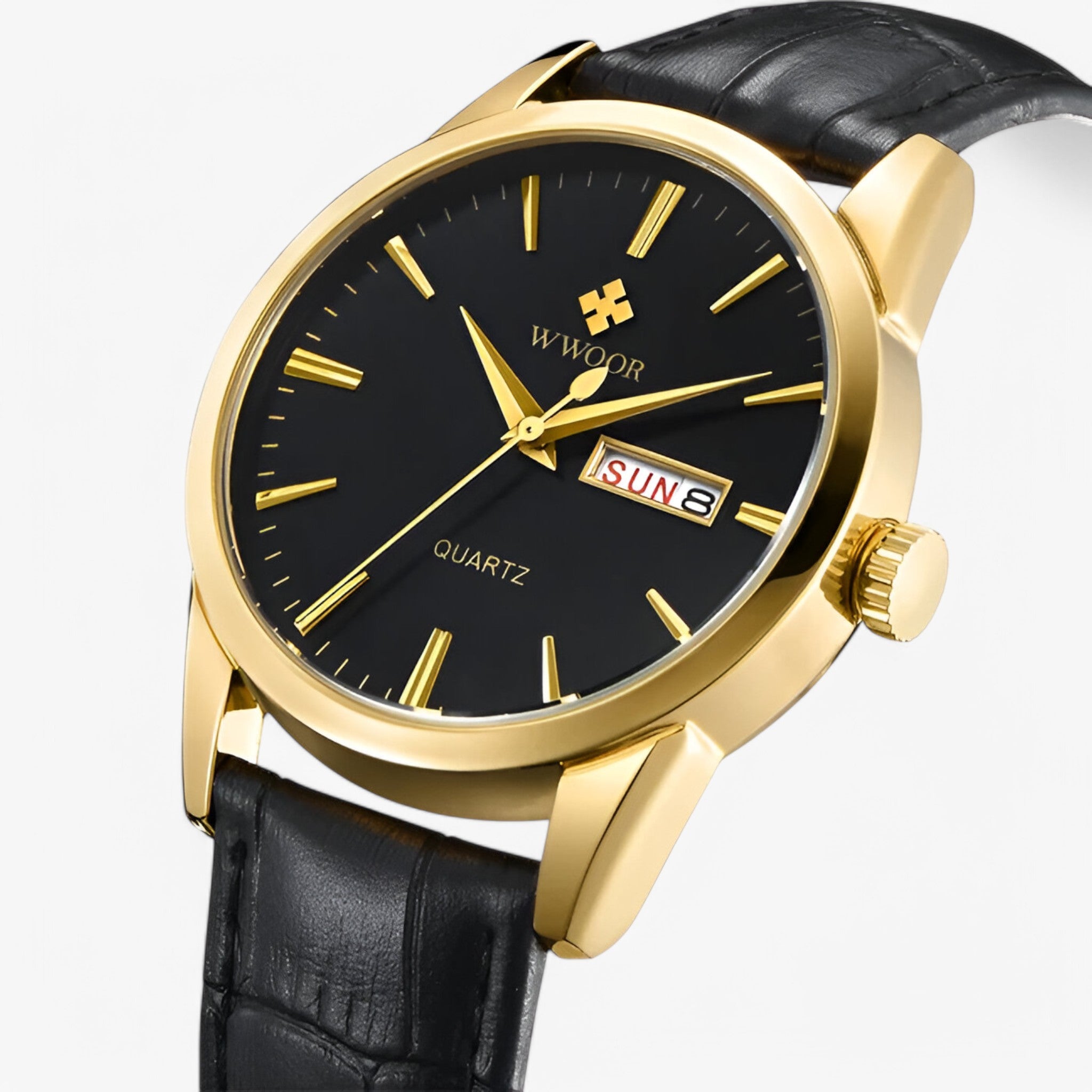 Elegance Defined: Premium Leather Quartz Wristwatch for Men