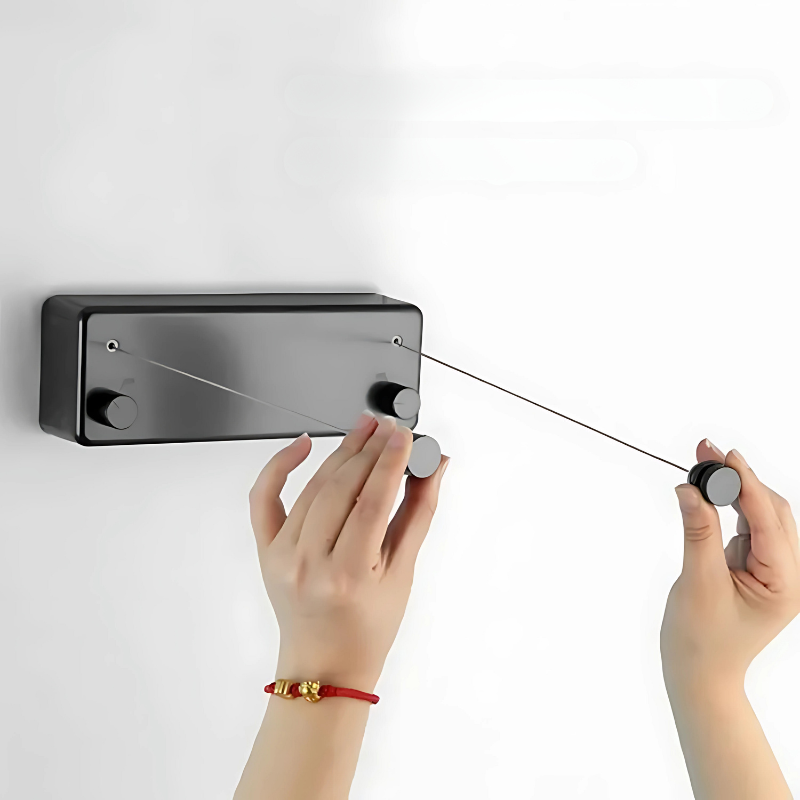Space-Saving Wall-Mounted Laundry Line – Dual Retractable Design