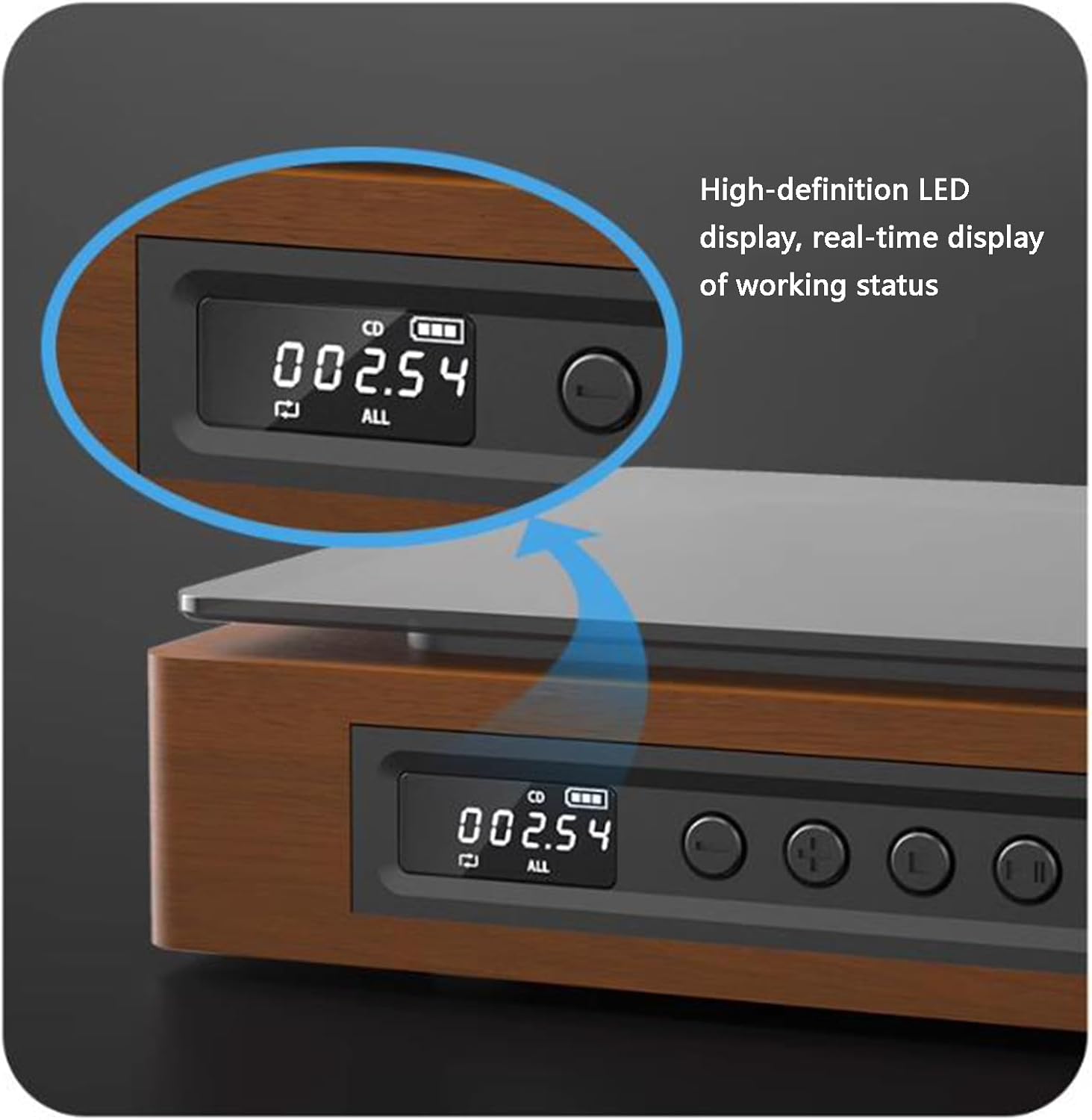Vintage Style Bluetooth CD Player with FM Radio and Streaming