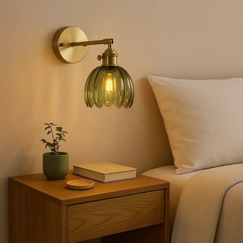 Charming Floral Glass Wall Light for Vintage Elegance
