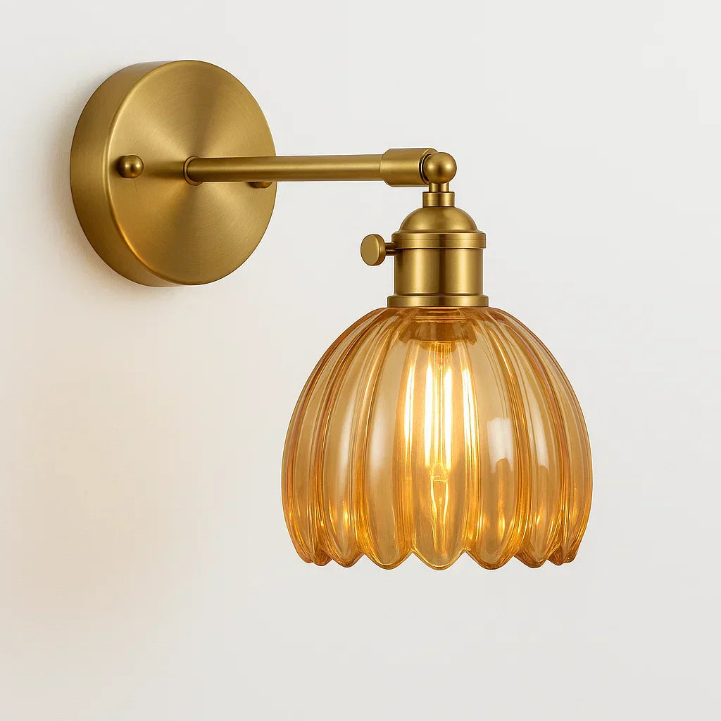 Charming Floral Glass Wall Light for Vintage Elegance
