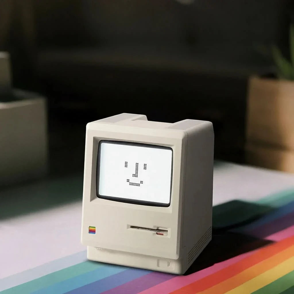 Vintage Computer Style Retro Desktop Clock
