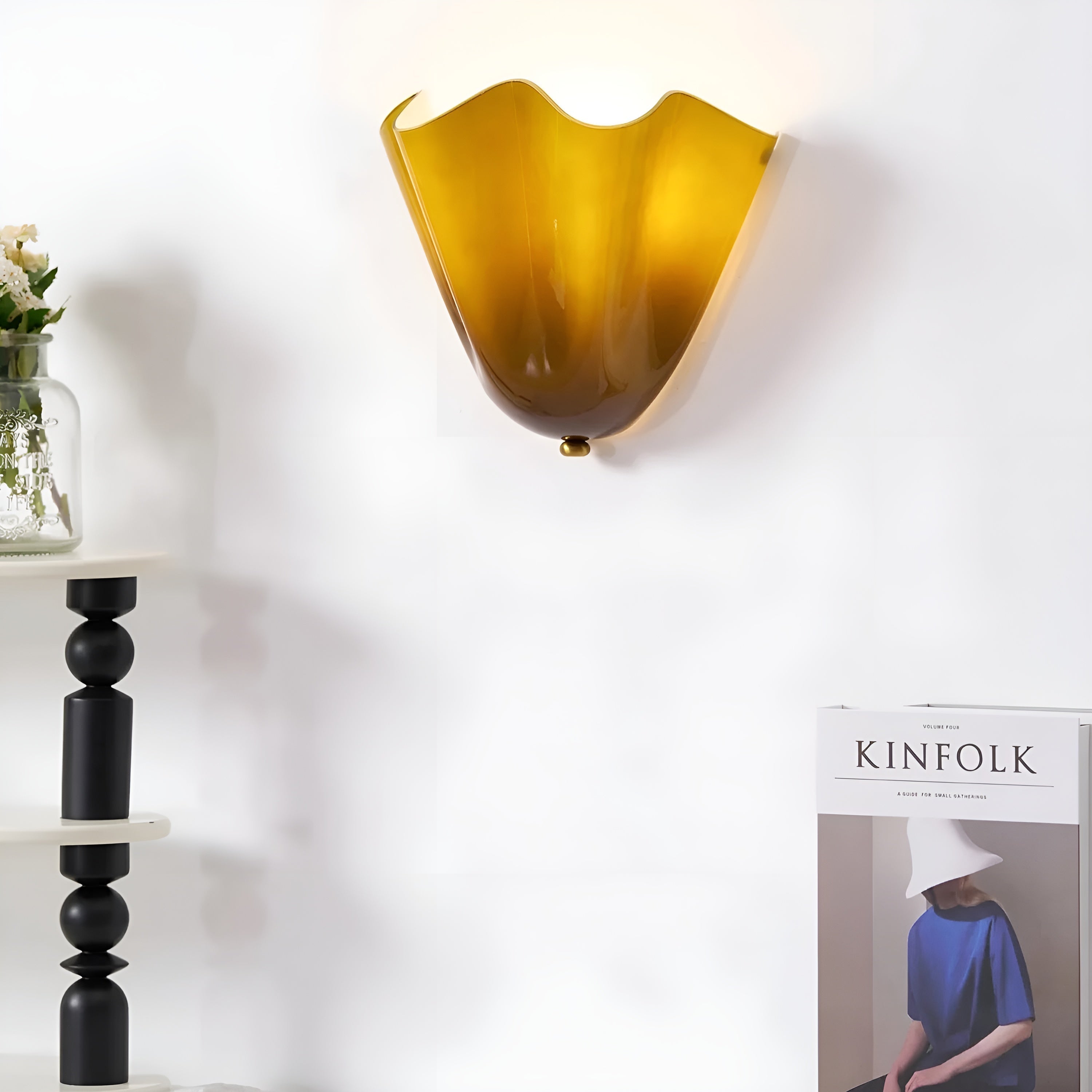 Luminara - Vintage Glass Wall Light with Warm LED Ambience