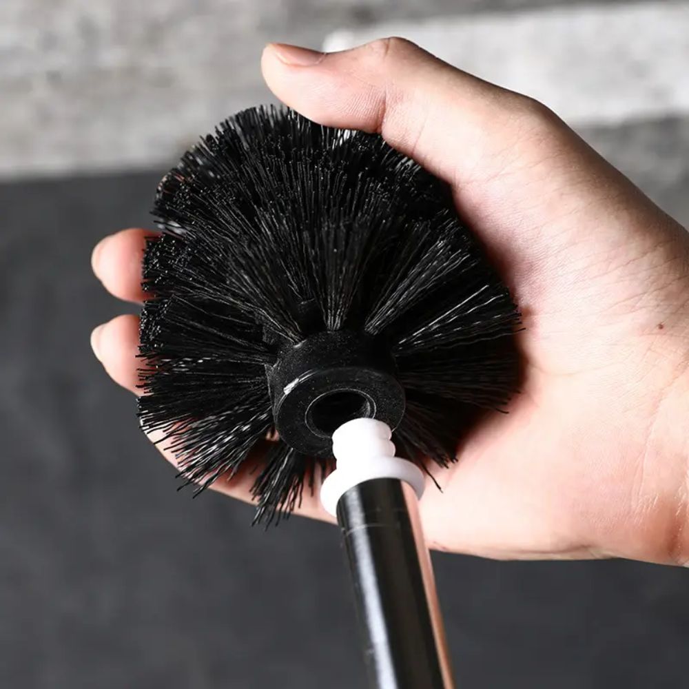 Elegant Toilet Cleaning Set with Ceramic Stand and Removable Brush