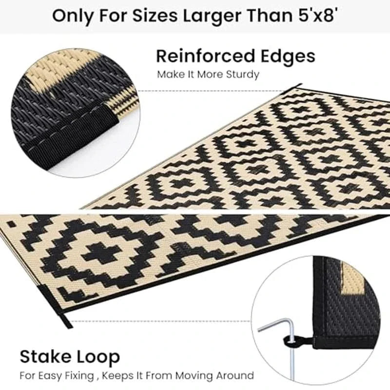Waterproof Outdoor Area Rug – Reversible Design