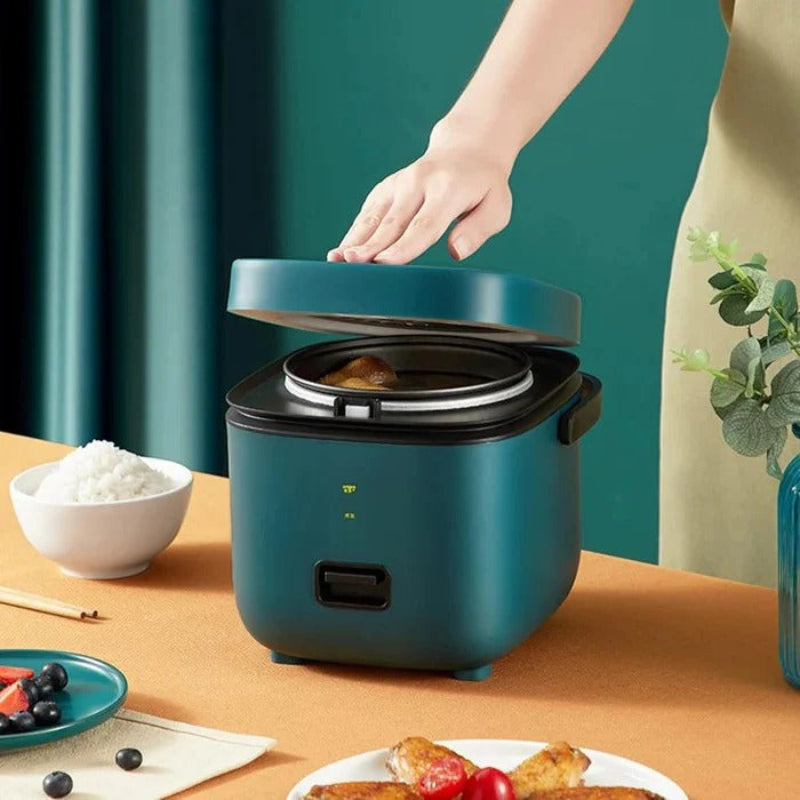 Compact 1.2 Quart Rice Cooker with Non-Stick Pot