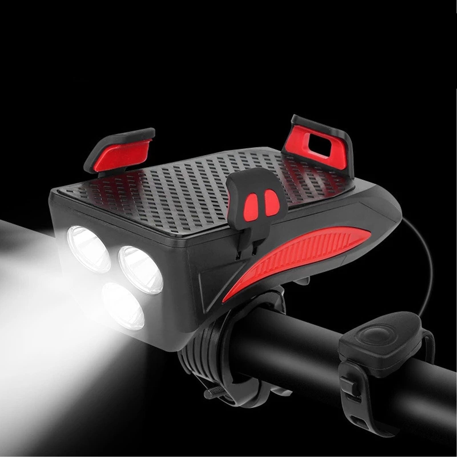 QuadLight All-in-One Cycling Companion with Charging and Alerts