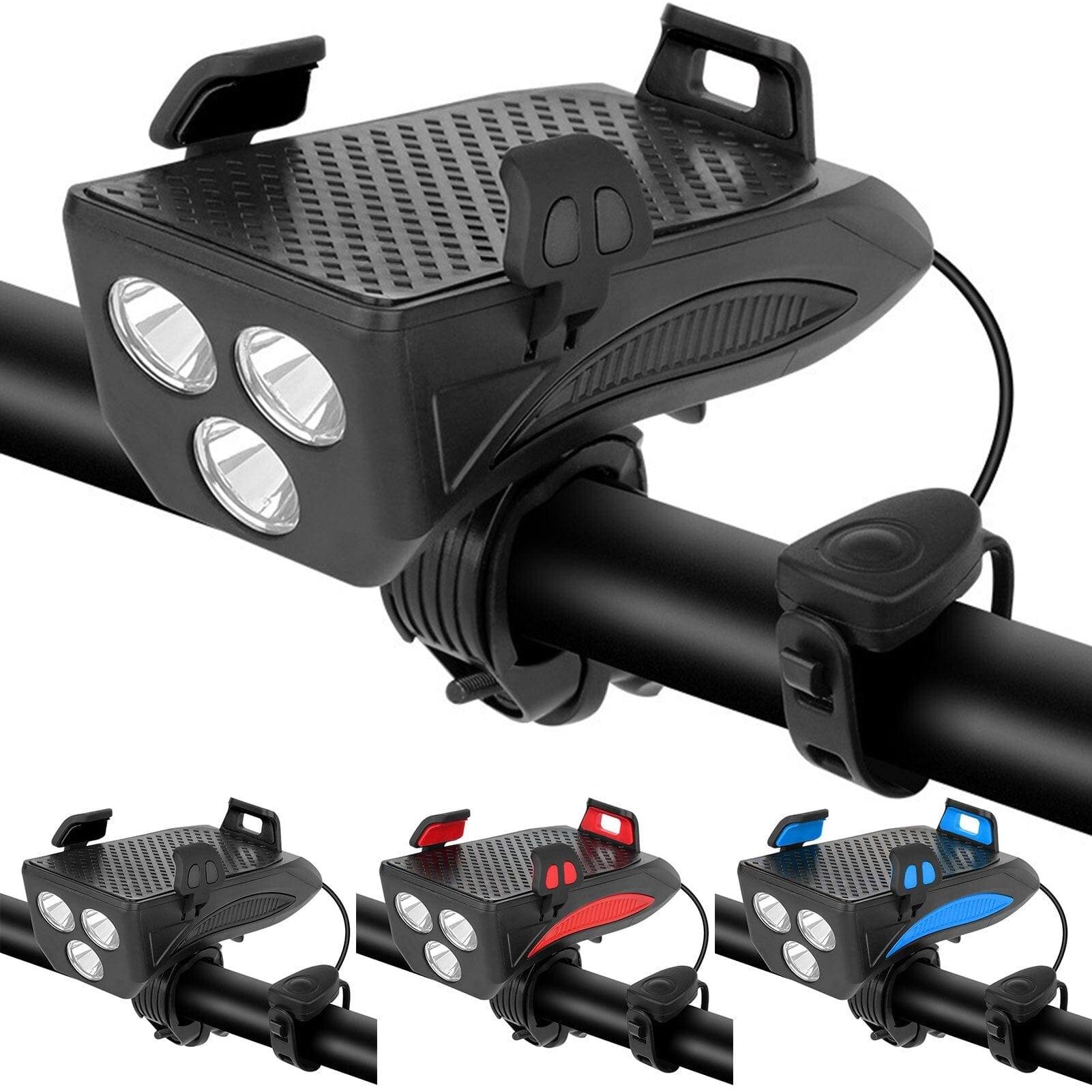 QuadLight All-in-One Cycling Companion with Charging and Alerts