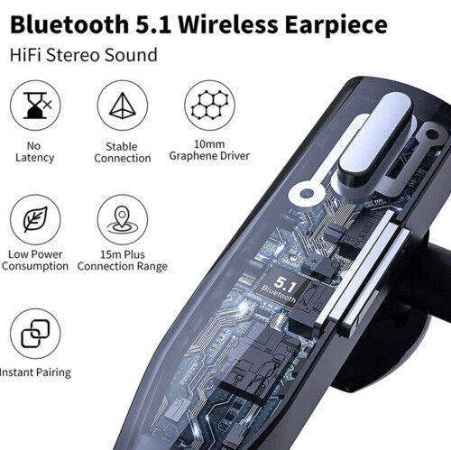 ClearWave Elite Wireless Bluetooth Headset with Dual Mic & Noise Cancelation