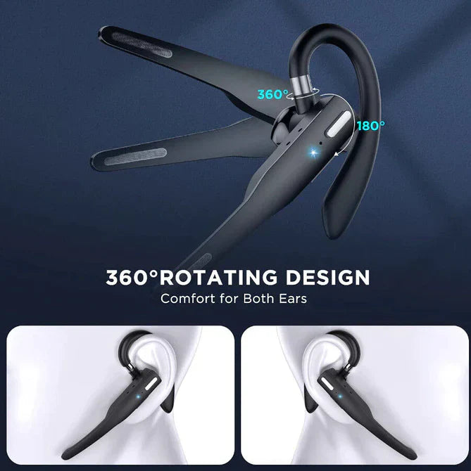 ClearWave Elite Wireless Bluetooth Headset with Dual Mic & Noise Cancelation