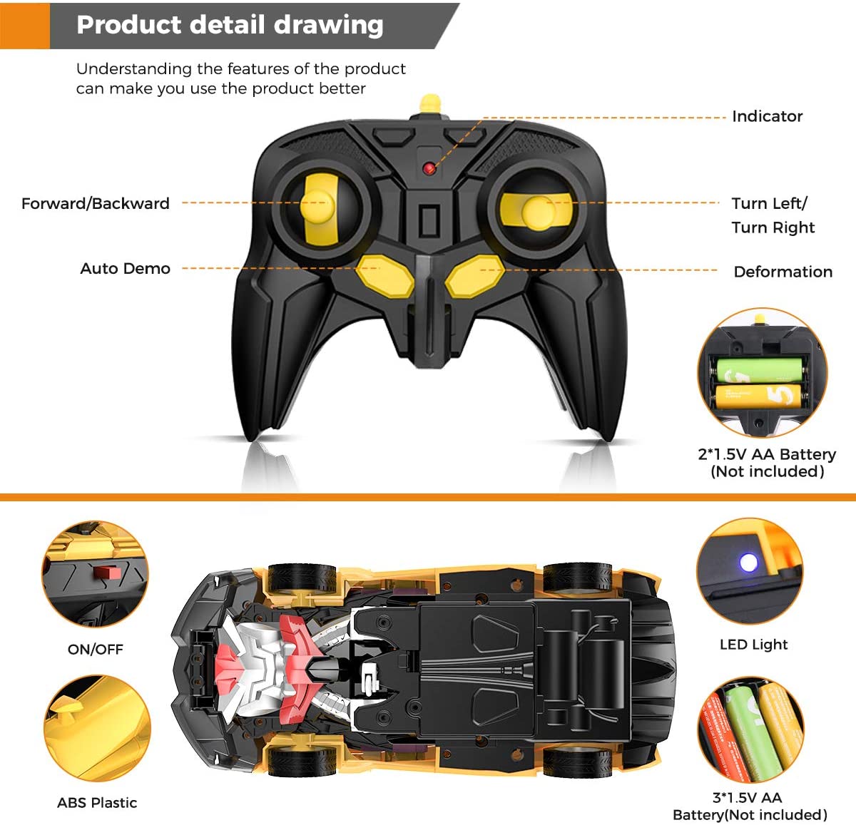 Transformable Remote Control RC Robot Car