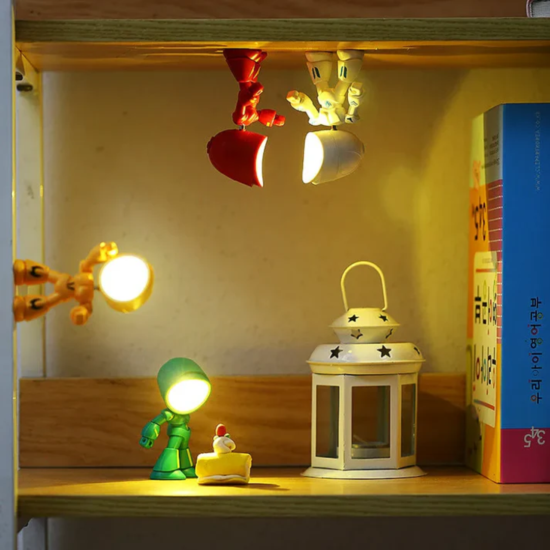 Whimsical Robot Table Light with Warm LED Glow
