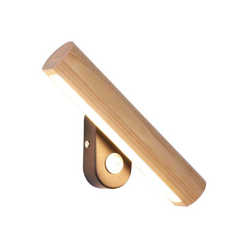 Adjustable LED Wall Lamp with Wood Finish - Dual Color Options