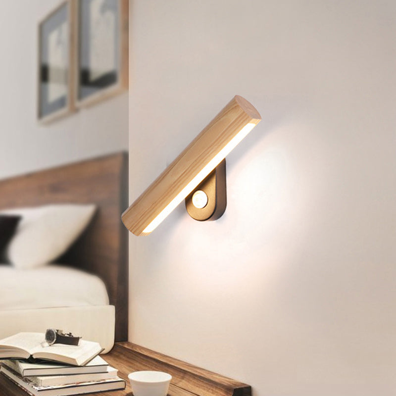 Adjustable LED Wall Lamp with Wood Finish - Dual Color Options